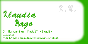 klaudia mago business card